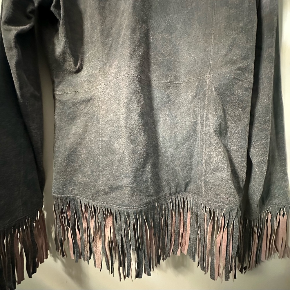 Wilsons Leather Gray Fringe Jacket - Picture 15 of 15
